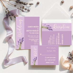 Cartons Réponse Lavender Love Mariage