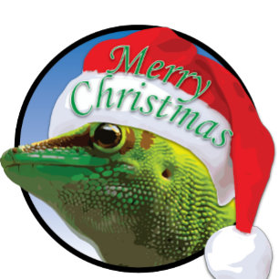 Kerstgecko - Wenskaart, standaard Feestdagen Kaart