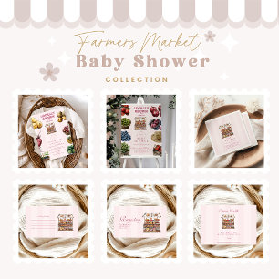 Serviette En Papier Baby shower du marché des agriculteurs roses