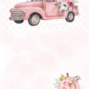 Pink Vintage Truck Bridesmaids Luncheon Invitation