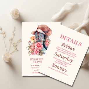 Sticker Rond Pink Cowgirl Nashville Let's Go Girls Bachelorette