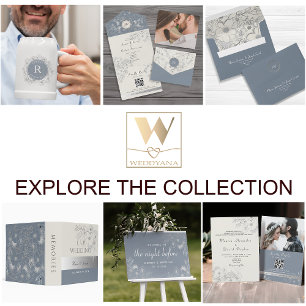 Élégant affiche de bienvenue du Mariage Dusty Blue