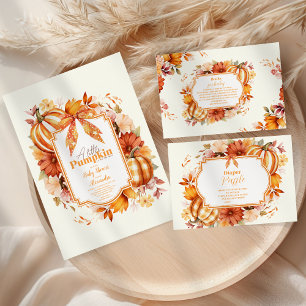 Carte D'accompagnement Un petit Citrouille Chute Floral Livres pour bébé
