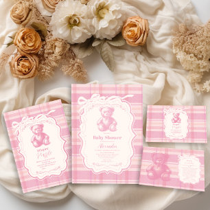 Carte D'accompagnement Coquette En vichy Français Teddy Diapper Raffle