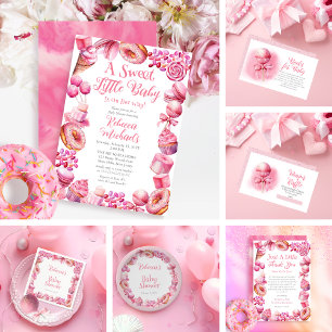 Carte De Remerciements Un petit bébé doux Baby shower de fille de cadre d