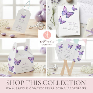 Carte Postale Baby shower papillon Élégant minimaliste simple