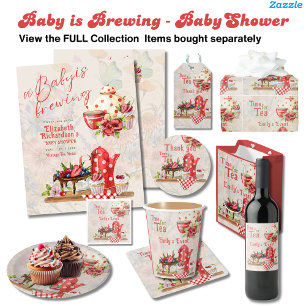 Baby Brouwen  Retro Tea Party Rode Polkadots Kaart