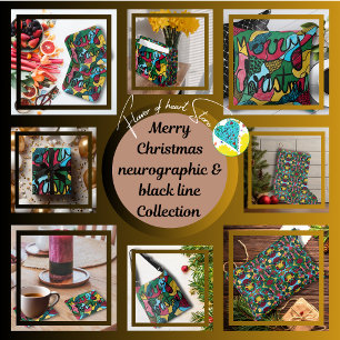PAPIER CADEAU MERRY NOËL NEUROGRAPHIQUE & NOIR LIGNE
