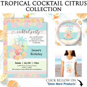 Serviette En Papier Cocktail Citrus Summer Pool Party Beach Tropical