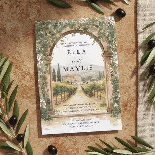 Invitation Mariage dans un vignoble toscan   Arches italienne