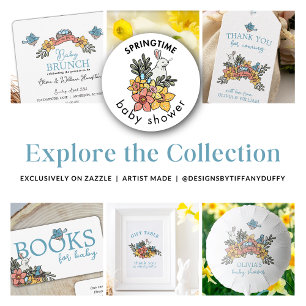 Carte D'accompagnement Livres de Baby shower de printemps pour la demande