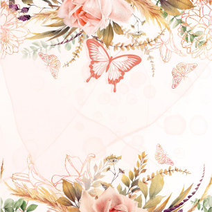 Invitation Wedding shower de papillon de pivoine botanique