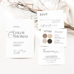 Invitation Élégante minimaliste calligraphie Mariage classiqu