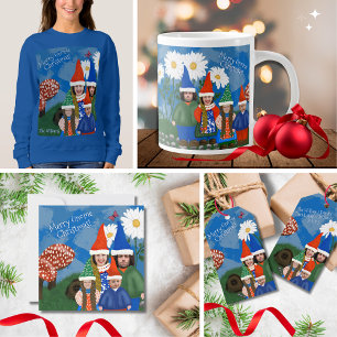 Cartes Pour Fêtes Annuelles Amusant Ajouter Photo Gnome Famille Joyeux Noël