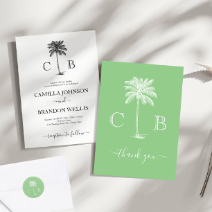 Invitation Mariage simple élégant de palmiers tropicaux