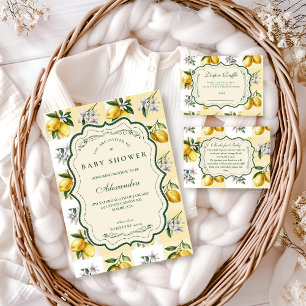 Carte D'accompagnement Baby Shower au Jardin de Fleurs de Citron Tirage a