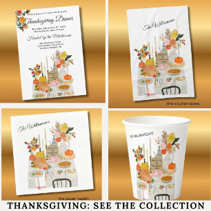 SERVIETTE EN PAPIER PERSONNALISÉE TABLE DE THANKSG
