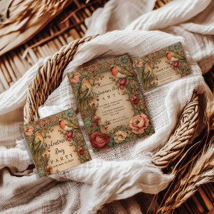 Carte De Remerciements Fête de la Saint-Valentin Songbirds & Roses