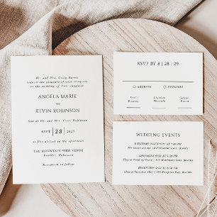 Cartons Réponse Angela Modern Mariage