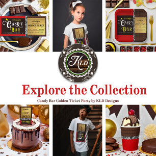 Gepersonaliseerde Snoep Bar Golden Ticket Party Servet