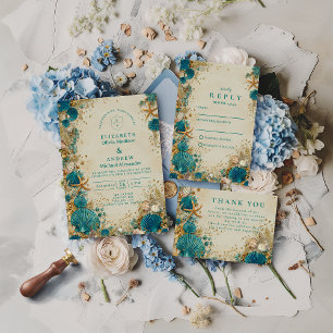Save The Date Mariage Coquillage Inspiré de l'Océan