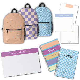 Post-it® Initiales de monogramme violet clair de base