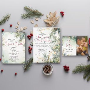 Invitation Mariage   Aquarelle d'hiver