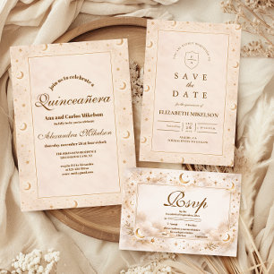 Invitation Or Quinceañera Lune Céleste