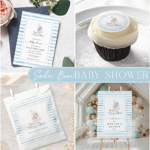 Confettis Baby shower Bear Bleu Stripe