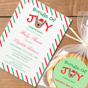 Invitation Ensemble De Baby shower De Noël De Joie