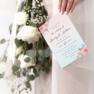 Invitation Jardin rose Mariage Floral Peony Bouquets