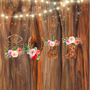 Invitation Barne Bois Lights Boots Horse Wagon Wheel Mariage