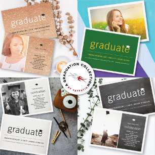 Invitation Minimaliste Graduate Photo Simple Graduate Party