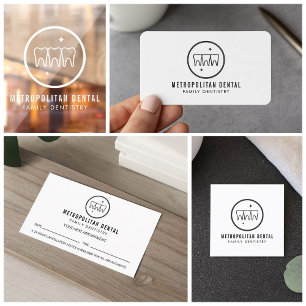 Autocollant Pour Fenêtre Logo noir des dents dentistes modernes