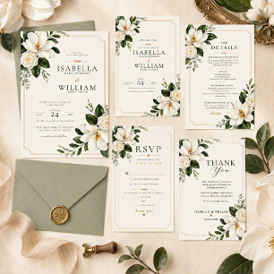 Faire-part de mariage Magnolia Southern Charm