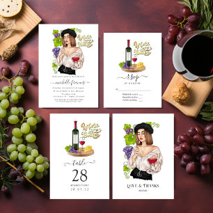 Invitation French Girl Dégustation de vin Nuptiale Douche Inv