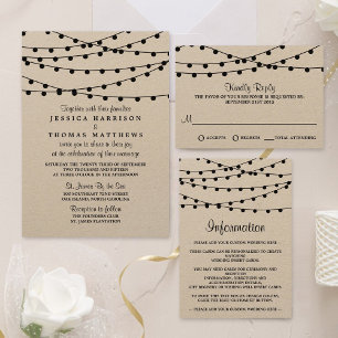 Carte D'accompagnement Collection de Mariages Rustic Kraft