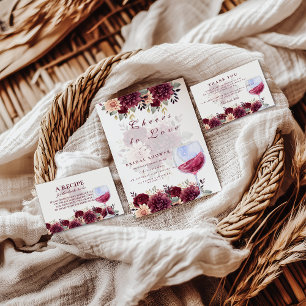 Carte De Remerciements Tchin à l'Amour Bourguignon Floral Shower de Marié