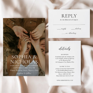 Cartons Réponse Sophia White Mariage moderne