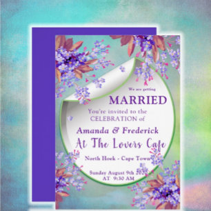 Invitation Lavender Burgundy Mariage