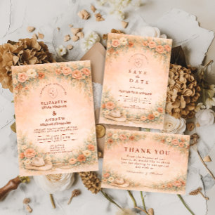 Save The Date Mariage sous une arche de jardin rustique de cowgi