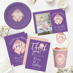 Sticker Joli Lapin Rose Fille Avec Fleurs Coeurs