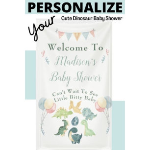 Invitation Baby shower d'aquarelle Cute Dinosaur