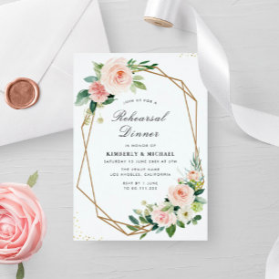 Invitation Mariage géométrique fleuri et botanique