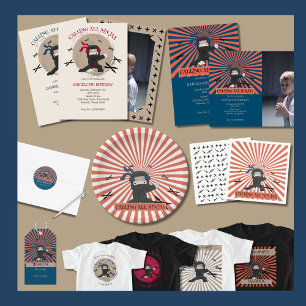 Invitation Anniversaire de enfant guerrier de Cute Ninja Phot