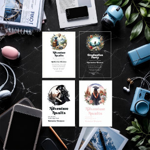 Invitations En Acrylique Retro Adventure attend la fête de graduation acryl