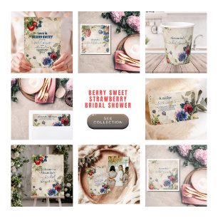 Invitation Fête des mariées de fraise vintage Berry Sweet