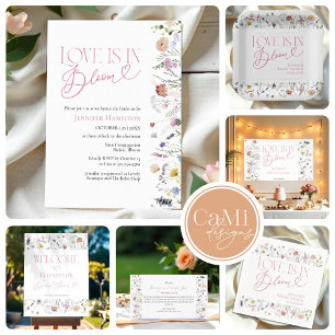 Liefde is in bloei   Watercolor bloemen bruidsdouc Papieren Bordje