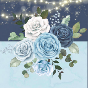 Carte Dusty Navy Blue Peony Lights Wedding shower Invita