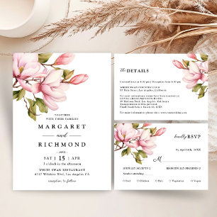Serviette En Papier Rose Magnolia Elegant Aquarelle Mariage Floral